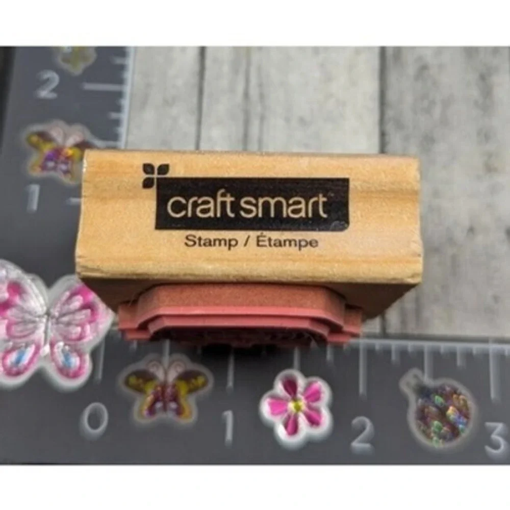 CraftSmart Love Birds Hearts Cage Rubber Stamp Wood #F31